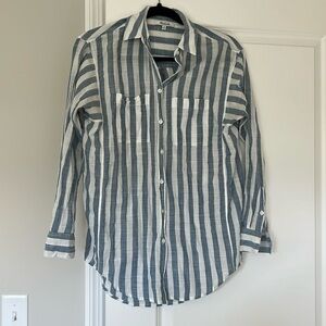 Maxwell Blue & White Stripped Flannel